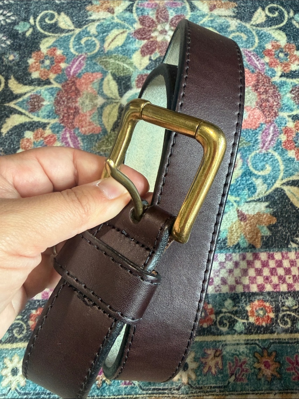 L.L. BEAN dark brown leather men’s belt size 42